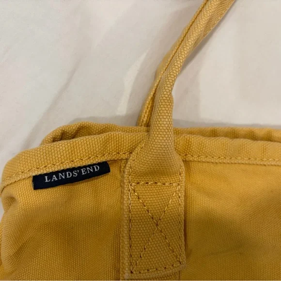 Land’s End 100% Cotton Yellow Tote Bag - Picture 4 of 6